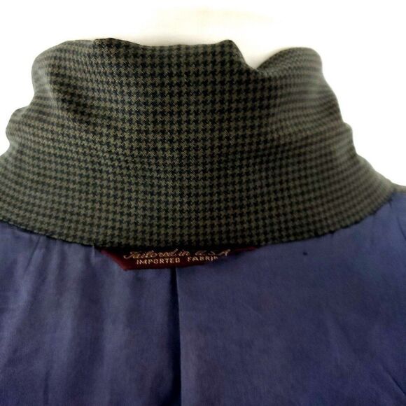 Hugo Boss Wool Wool 2 Button Blazer 40R Green Black Houndstooth Sport Coat - Picture 9 of 10